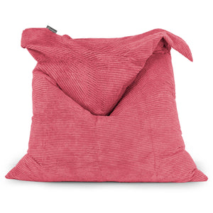 Pouf Géant XXL - Pompon Rouge pastel