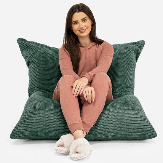 Pouf Géant XXL - Pompon Vert Mousse 02