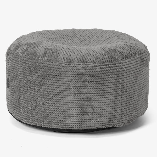 Pouf Ottoman avec Plateau - Pompon Anthracite 01