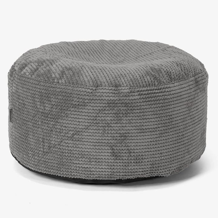 Pouf Ottoman avec Plateau - Pompon Anthracite 02