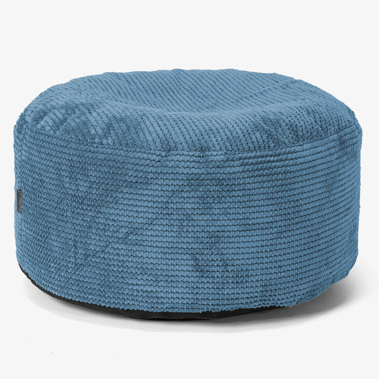 Pouf Ottoman avec Plateau - Pompon Bleu Ciel 02