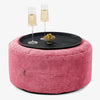 Pouf Ottoman avec Plateau - Pompon Rouge pastel 01