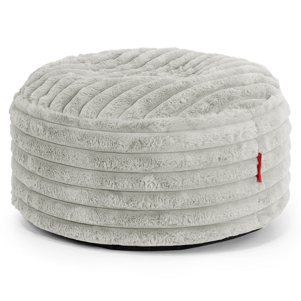 Pouf Ottoman avec Plateau - Velours Côtelé Ultra Pelucheux Vert Sauge 01