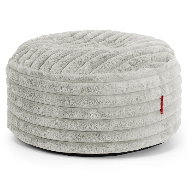 Pouf Ottoman avec Plateau - Velours Côtelé Ultra Pelucheux Vert Sauge 02