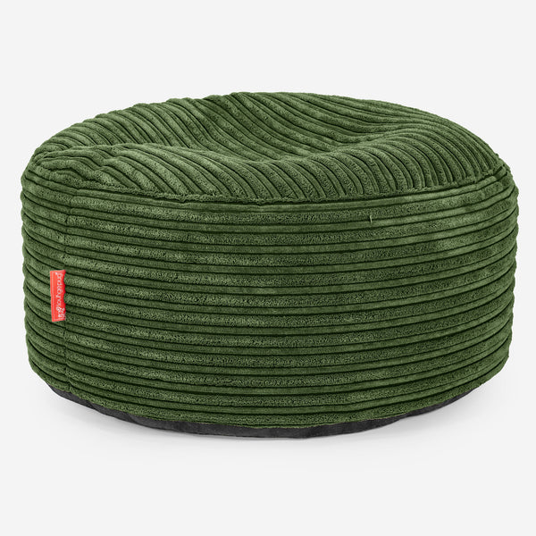 Pouf Ottoman avec Plateau - Côtelé Vert Forêt 01