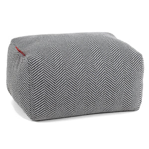 Petit Repose Pied - Tricoté Chevrons Gris