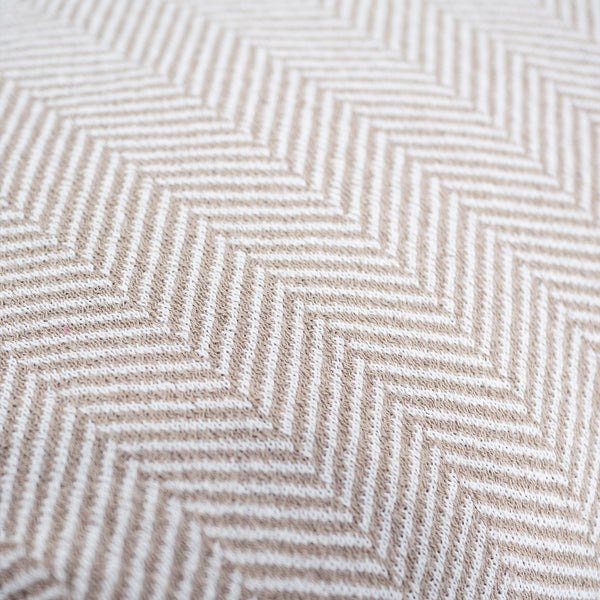 Petit Repose Pied - Tricoté Chevrons Pierre Fabric Close-up Image