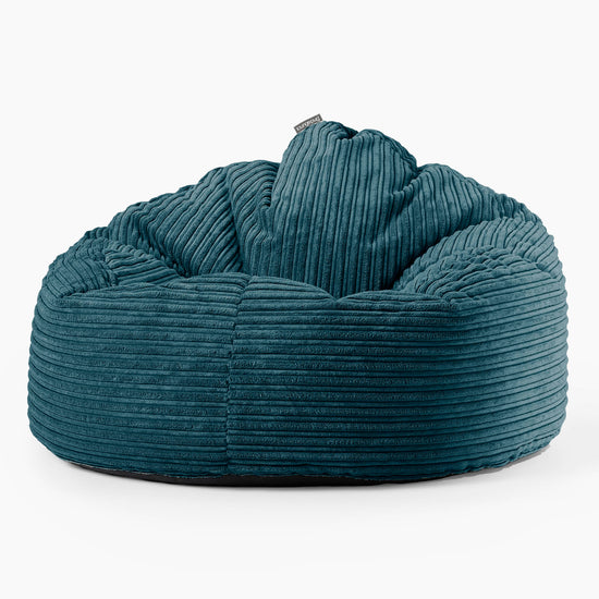 Pouf Poire, Archi - Côtelé Bleu Canard 01