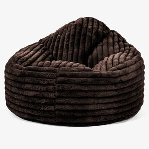 Pouf Poire Archi - Velours Côtelé Ultra Pelucheux Marron Meuse