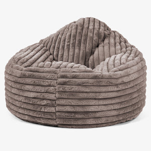 Pouf Poire Archi - Velours Côtelé Ultra Pelucheux Vison
