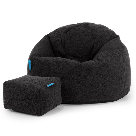 Pouf Poire Classique Enfant 1-5 ans - Bouclé Anthracite 02