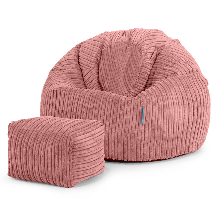 Pouf Poire Classique Enfant 1-5 ans - Côtelé Pêche 02