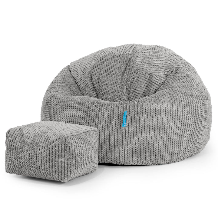 Pouf Poire Classique Enfant 1-5 ans - Pompon Anthracite 02