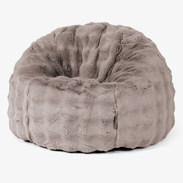 Pouf Poire Classique - Fausse Fourrure à Bulles Vison 02