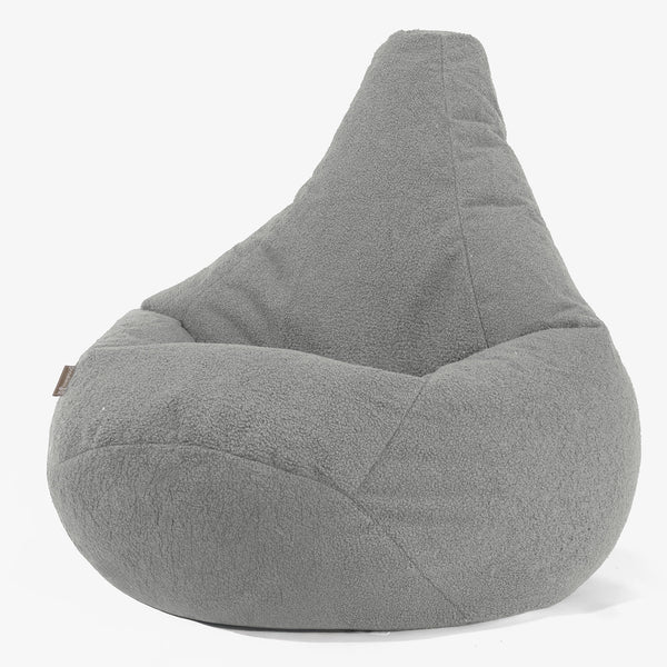 Pouf Poire Gamer - Bouclé Gris 01