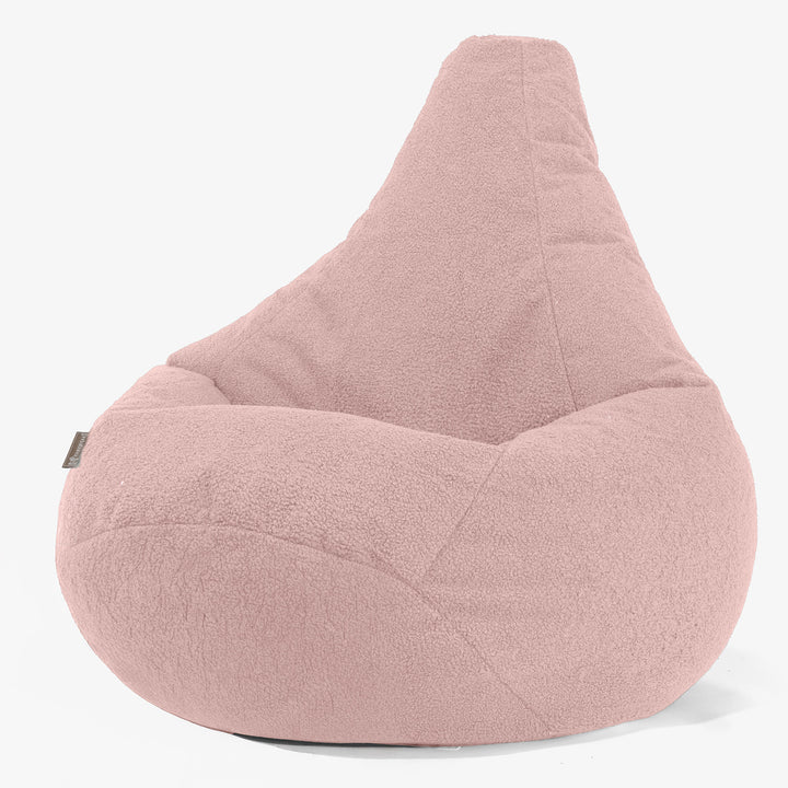 Pouf Poire Gamer - Bouclé Rose 02