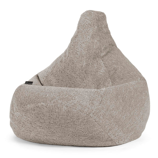 Pouf Poire Gamer - Chenille Luxe Gris 01