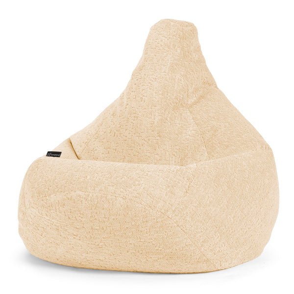 Pouf Poire Gamer - Chenille Luxe Ivoire 01