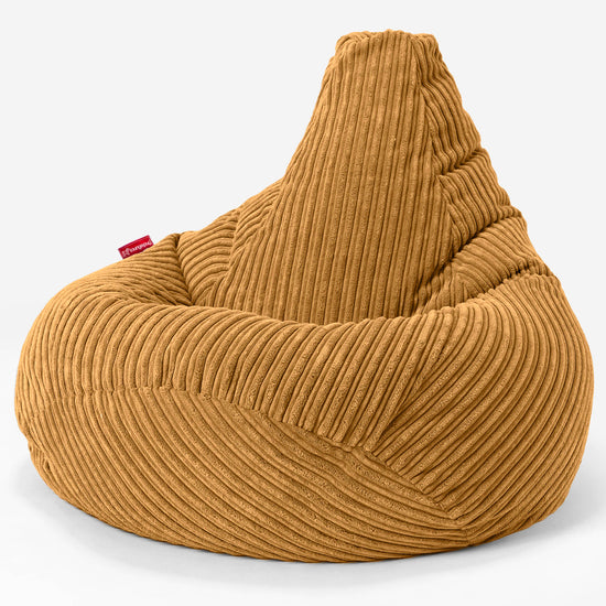 Pouf Poire Gamer - Côtelé Miel doré 02