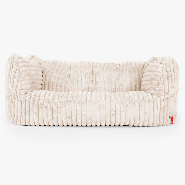 Pouf Canapé Ruben - Velours Côtelé Ultra Pelucheux Crème 01