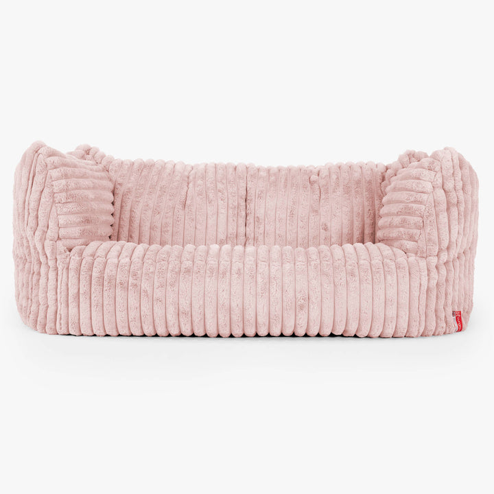 Pouf Canapé Ruben - Velours Côtelé Ultra Pelucheux Rose Pastel 01