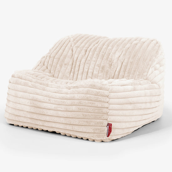 Le Pouf Doudou - Velours Côtelé Ultra Pelucheux Crème 01