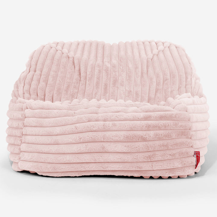 Le Pouf Doudou - Velours Côtelé Ultra Pelucheux Rose Pastel 02