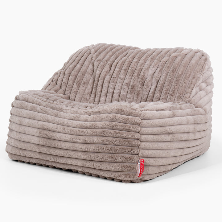 Le Pouf Doudou - Velours Côtelé Ultra Pelucheux Vison 01