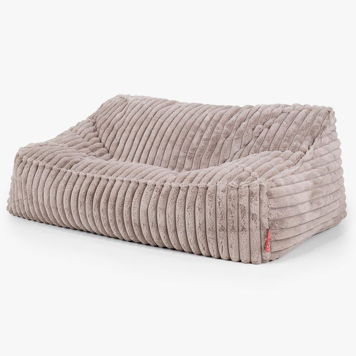 Le Canapé Pouf Doudou - Velours Côtelé Ultra Pelucheux Vison 01