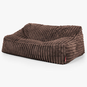 Le Canapé Pouf Doudou - Velours Côtelé Ultra Pelucheux Marron Meuse