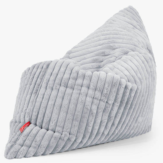 Pouf Géant XXL - Velours Côtelé Ultra Pelucheux Bleu Dragé 02