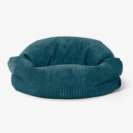 Pouf Canapé Sabine - Côtelé Bleu Canard 02