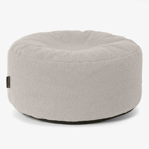 Pouf Design Rond - Bouclé Ivoire