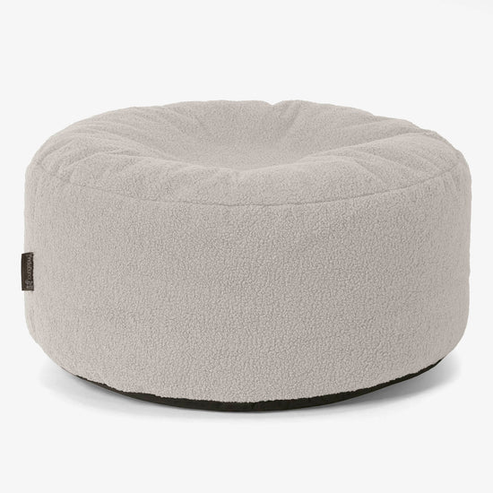 Pouf Design Rond - Bouclé Ivoire 01