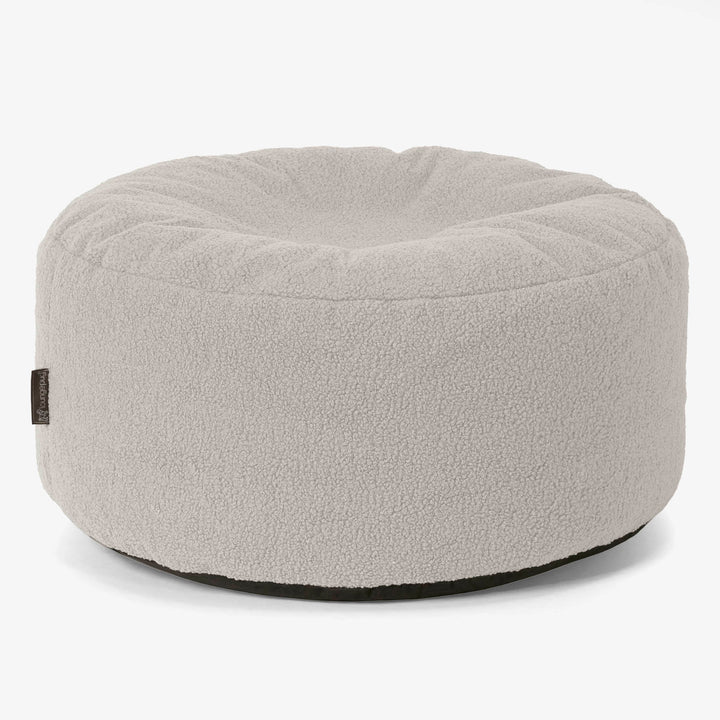 Pouf Design Rond - Bouclé Ivoire 01