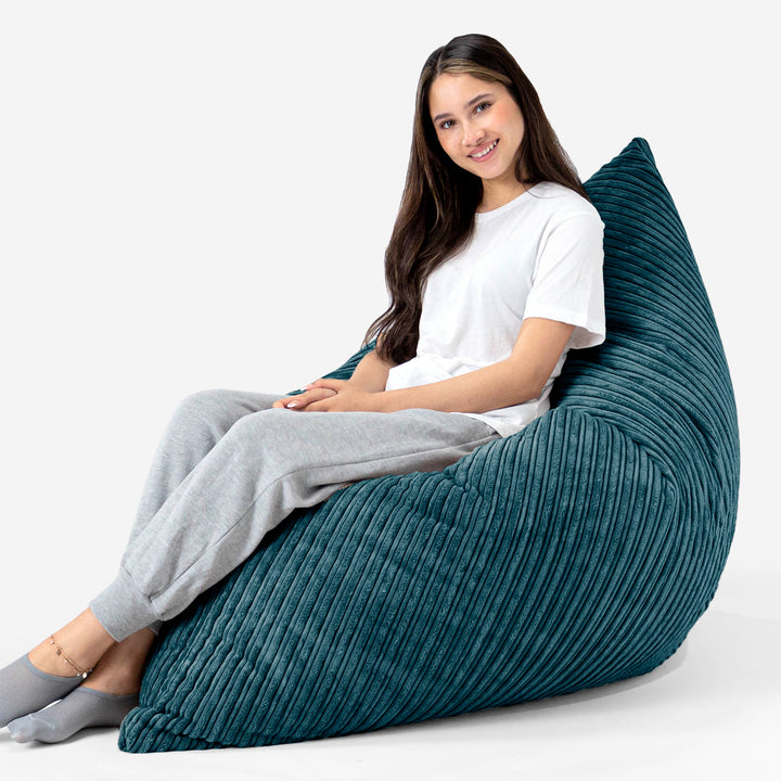 Pouf Géant XXL - Côtelé Bleu Canard 03
