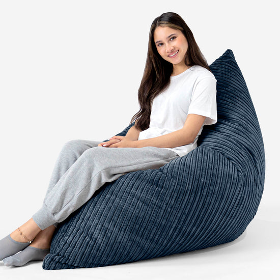 Pouf Géant XXL - Côtelé Bleu Marine 03