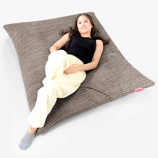 Pouf Géant XXL - Côtelé Grège 02