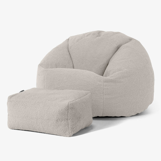 Pouf Poire Classique - Bouclé Ivoire 02