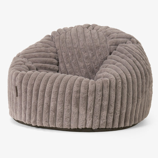 Pouf Poire Classique - Velours Côtelé Ultra Pelucheux Vison 01