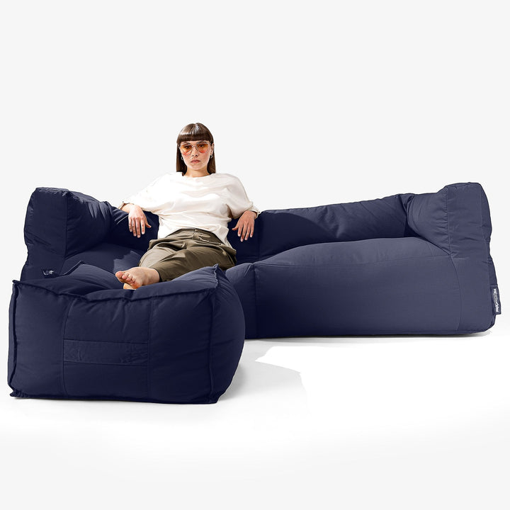 Big Bertha Original, SoleiStorm™ Ultra 2000 h+ Canapé Pouf , Gros Pouf, Extérieur, Olefin Bleu Marine