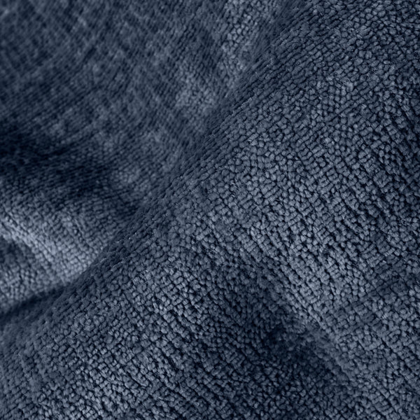 Gros Repose Pied - Chenille Bleu Marine Fabric Close-up Image