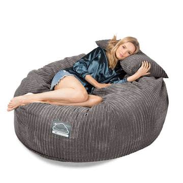 Lounge Pug, CloudSac 1010 XXL, Canapé Pouf Géant XXL à Mémoire de Forme, Gros Pouf Sofa, Côtelé Anthracite