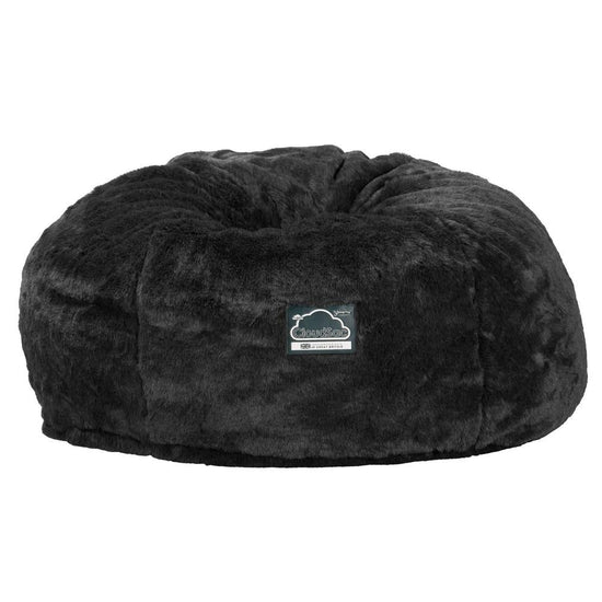 Lounge Pug, CloudSac 1010 XXL, Canapé Pouf Géant XXL à Mémoire de Forme, Gros Pouf Sofa, Fausse Fourrure Noir