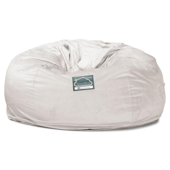 Lounge Pug, CloudSac 1010 XXL, Canapé Pouf Géant XXL à Mémoire de Forme, Gros Pouf Sofa, Velours Argent