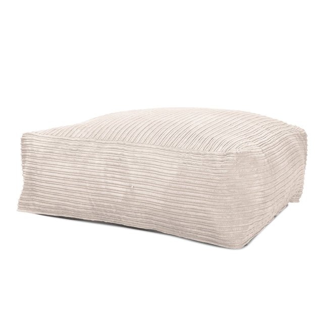 Lounge Pug, CloudSac 250, Pouf Ottomane Repose-pieds à Mémoire de Forme, Côtelé Crème