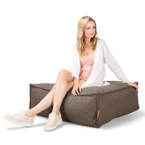 Lounge Pug, CloudSac 250, Pouf Ottomane Repose-pieds à Mémoire de Forme, Interalli Laine Biscuit