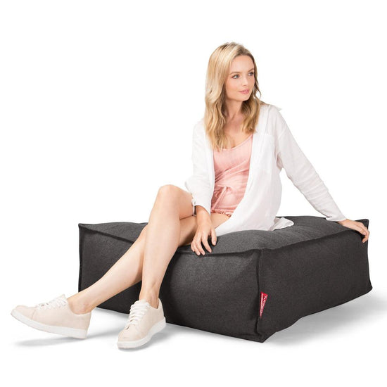 Lounge Pug, CloudSac 250, Pouf Ottomane Repose-pieds à Mémoire de Forme, Interalli Laine Gris