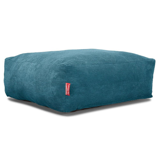 Lounge Pug, CloudSac 250, Pouf Ottomane Repose-pieds à Mémoire de Forme, Pompon Mer Égéé