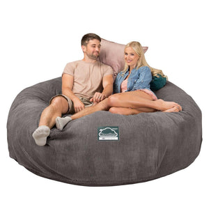 CloudSac 3000 XXL Grand Canapé Pouf à Mémoire de Forme - Pompon Anthracite